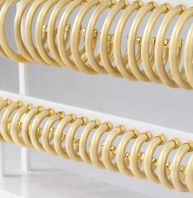 Brushed Gold Hoop Earrings by hoohoops