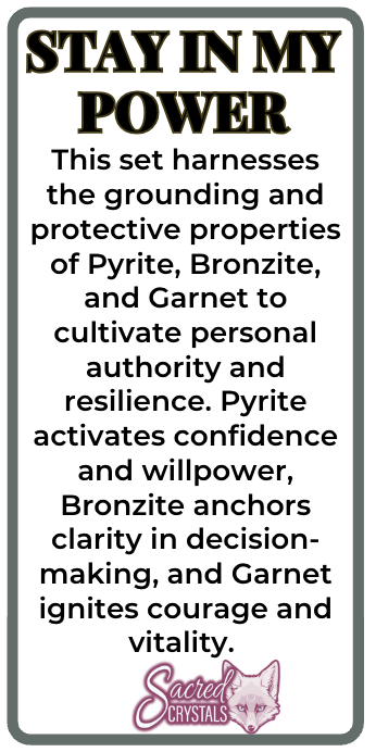 STAY IN MY POWER - Pyrite, Bronzite, Garnet Jewelry Set by Sacred Crystals