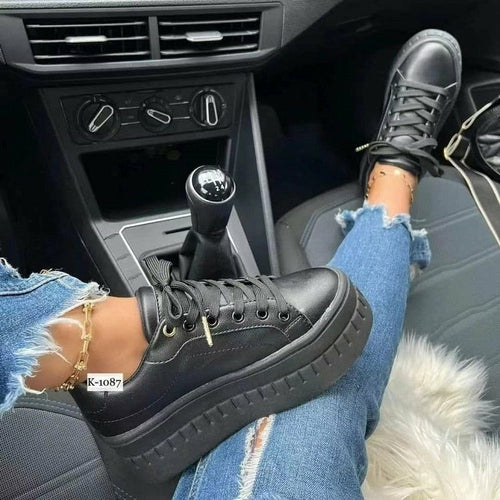 Casual Platform Women's Shoes Flat Womens Sneakers by Silver Juneberry