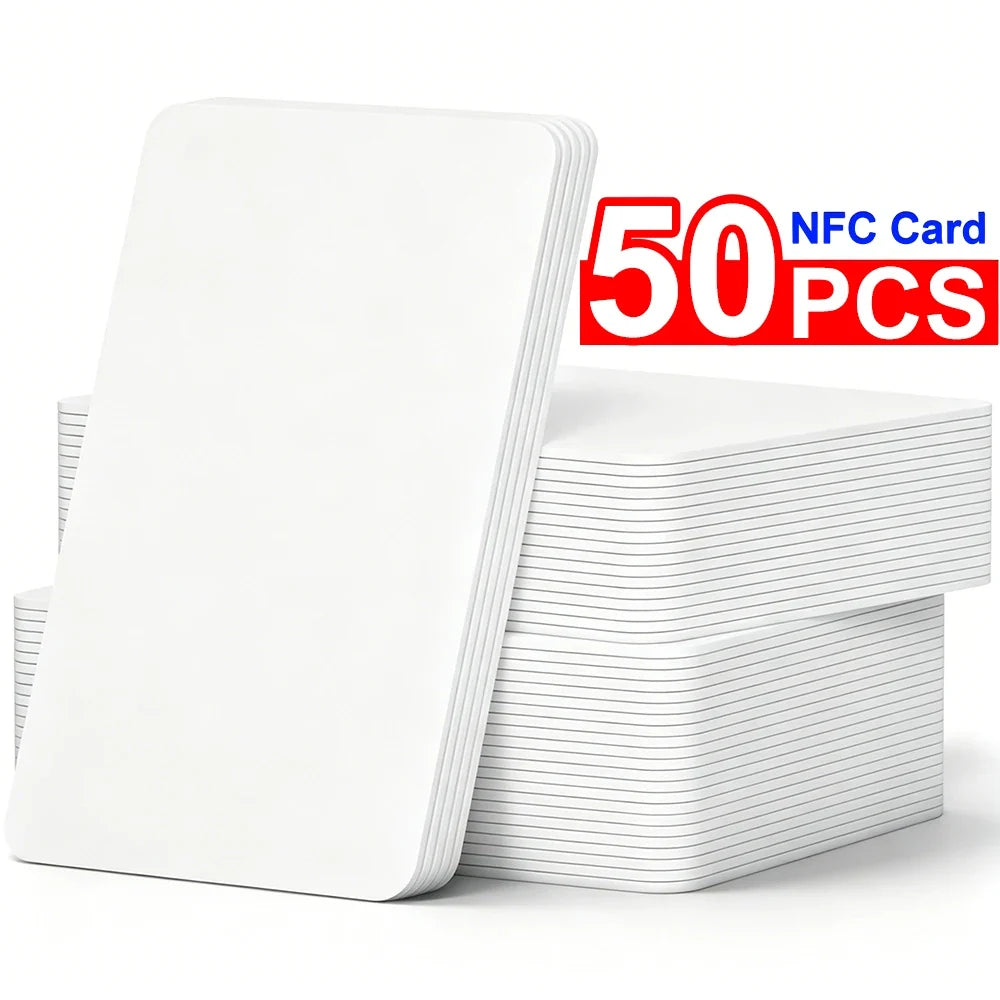 2-50PCS NFC216 NFC215 NFC213 Ntag 213 Chip TAG ISO14443A RFID PVC White Cards For all NFC Android IOS Phone Blank PVC Keycard by FLIPSTYLEZLLC