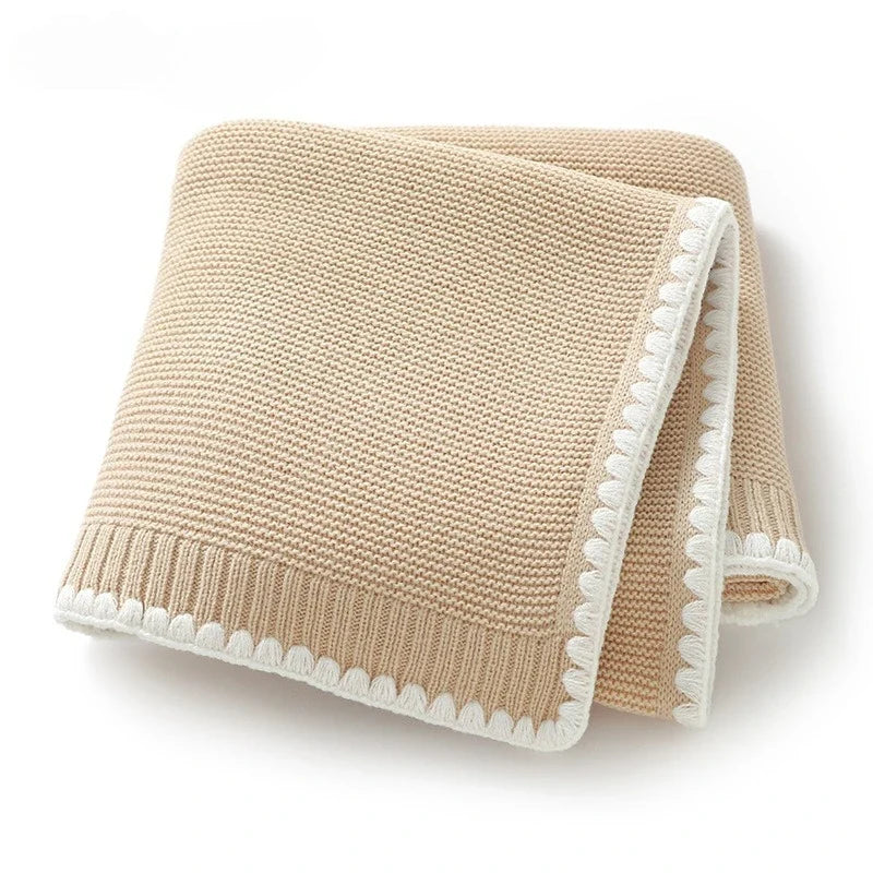 Personalized Name Breathable Baby Blanket Boys Girls Swaddle Wraps Newborn Nap Blankets Knitted Acrylic Infant Security Blankets by FLIPSTYLEZLLC