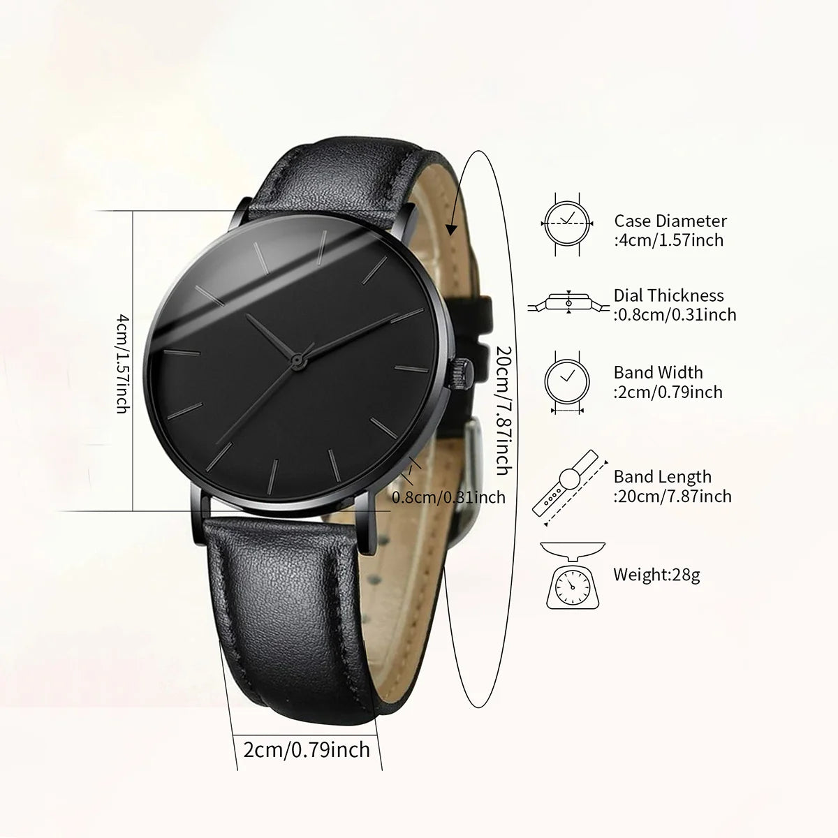 5PCSt Men Business Watches Fashion Leather Band Male's Quartz Watch by AliExpress