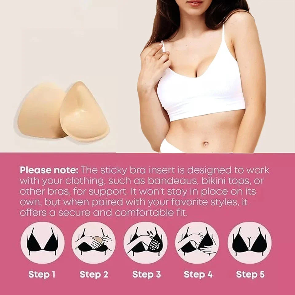 Double Sided Sticky Bra Inserts Push Up Adhesive Bra Pads Breast Enhancer Pads Cup Add Up for Bikini Swimsuit Strapless Dress by Urban Fashion Icon