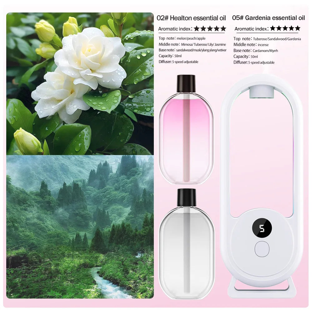 Rechargeable portable aroma diffuser Essential Oil Aromatherapy machine Timed air freshener to remove odors 5 modes timed spray by FLIPSTYLEZLLC