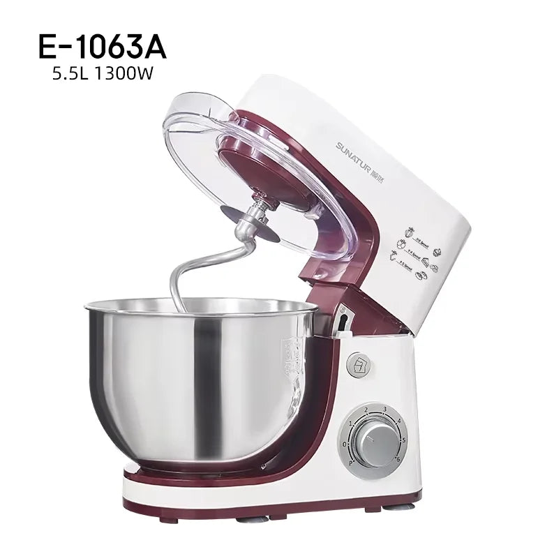 SUNATUR 1063 Stand Mixer 1300W 5.5L Automatic Dough Mixer for Home & Commercial Use Philippines by FLIPSTYLEZLLC