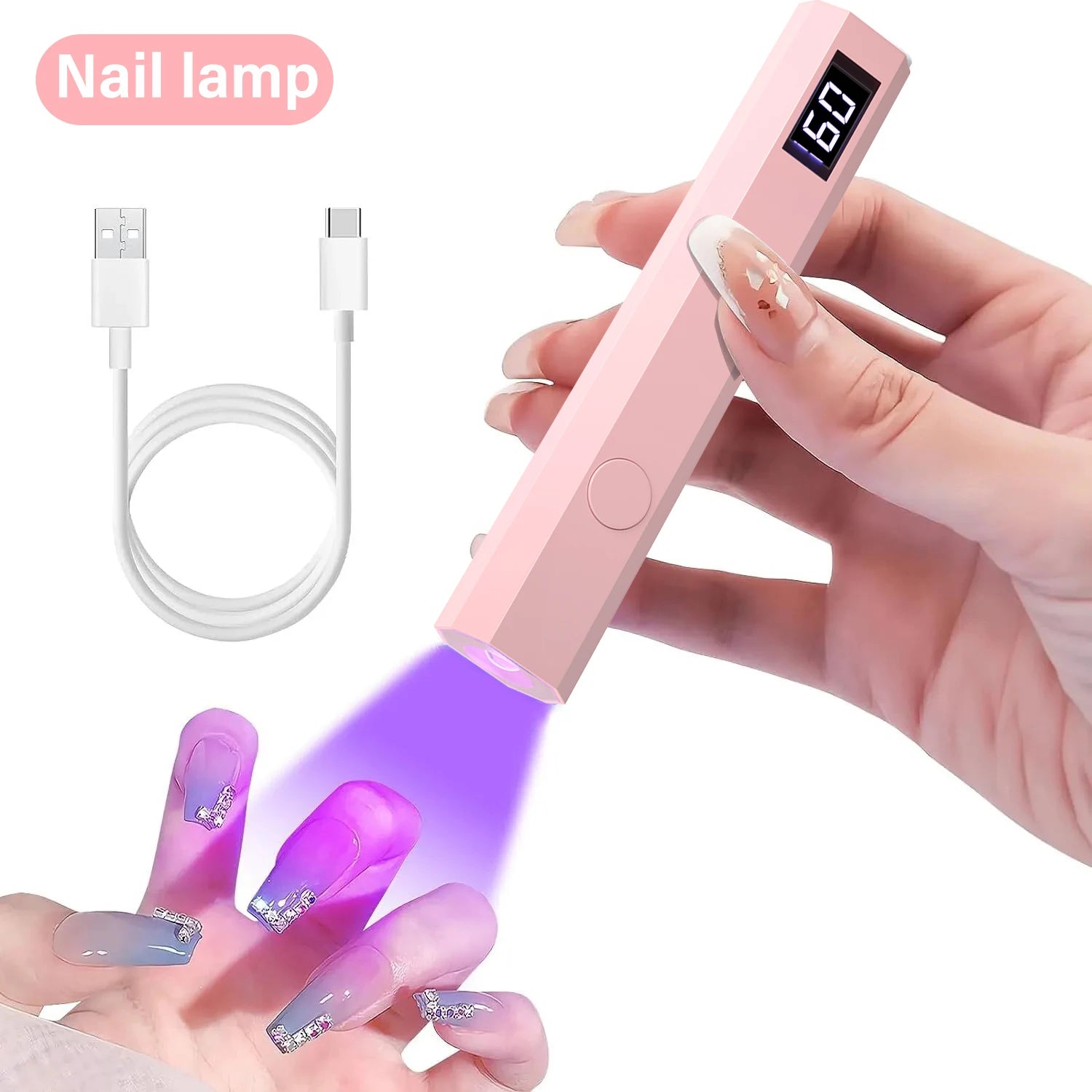 YIKOOLIN Convenient Handheld Nail Dryer Lamp UV/LED Nail Curing All Gel Polish Nail Art Tool Nail Art Convenient Nail Lamp by Aliexpress