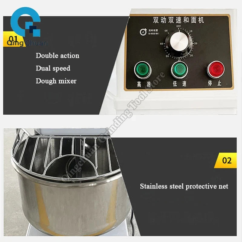 Dough Machine Commercial Large Capacity Fully Automatic Kneading Machine Dual Speed Dual Action Dough Mixing Machine By Sea by FLIPSTYLEZLLC