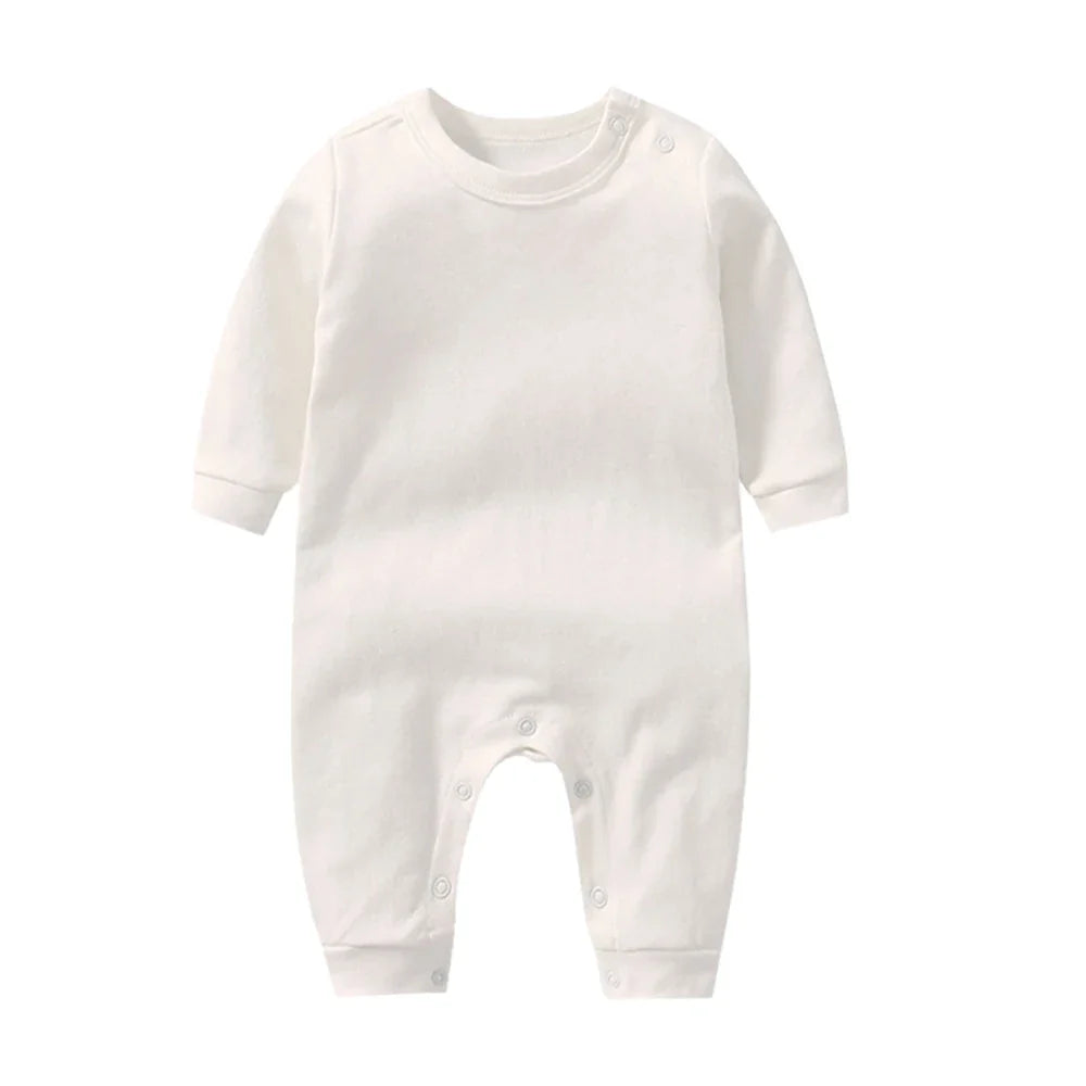 100% Cotton Baby Girl Jumpsuit Boy Rompers Solid Grows One-Pieces Newborn Sleepsuits Roupa De Bebe Jumpers Spring Autumn White by FLIPSTYLEZLLC