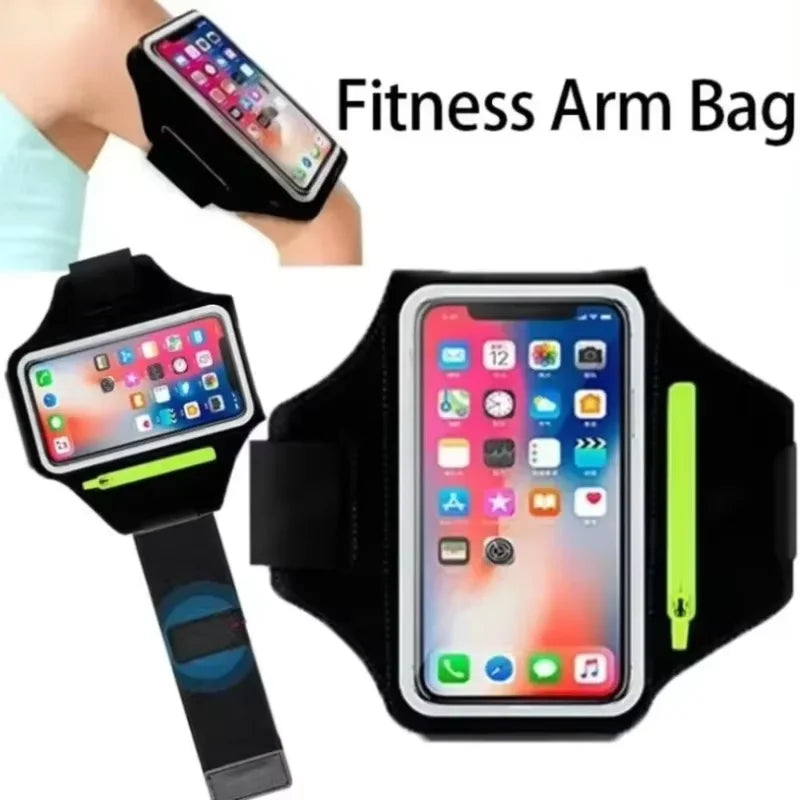 Cell Phone Running Armband Holder for iPhone 17 16 15 14 Pro Max Galaxy S25 S24 Sweatproof Arm Band with Card/Key Bag by FLIPSTYLEZLLC
