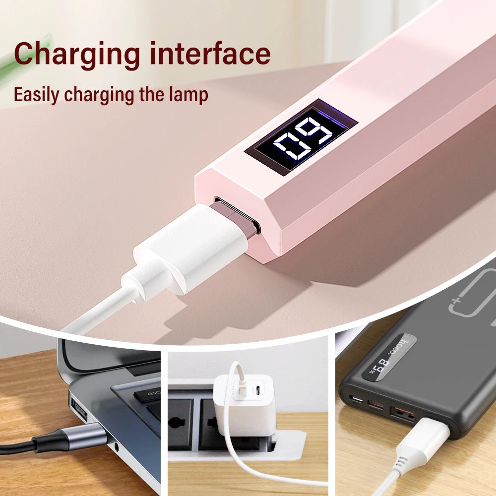 YIKOOLIN Convenient Handheld Nail Dryer Lamp UV/LED Nail Curing All Gel Polish Nail Art Tool Nail Art Convenient Nail Lamp by Aliexpress