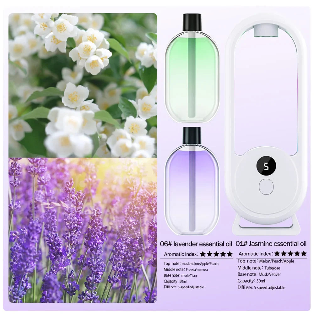 Rechargeable portable aroma diffuser Essential Oil Aromatherapy machine Timed air freshener to remove odors 5 modes timed spray by FLIPSTYLEZLLC