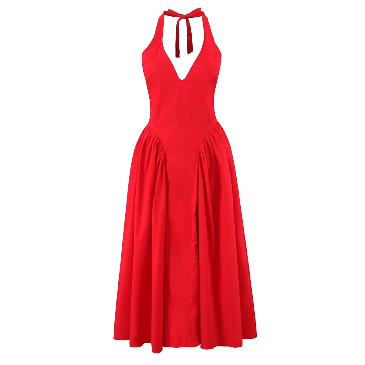 Foridol Summer Spring White Cotton Women's Dress Backless Halter Midi Party Dresses Elegant Vinatge A-line Vestidos 2025 New In by Ladyez