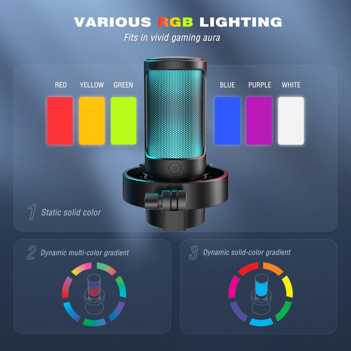FIFINE USB Microphone for Recording and Streaming on PC and Mac,Headphone Output and Touch-Mute Button,Mic with 3 RGB Modes -A8 by FLIPSTYLEZLLC