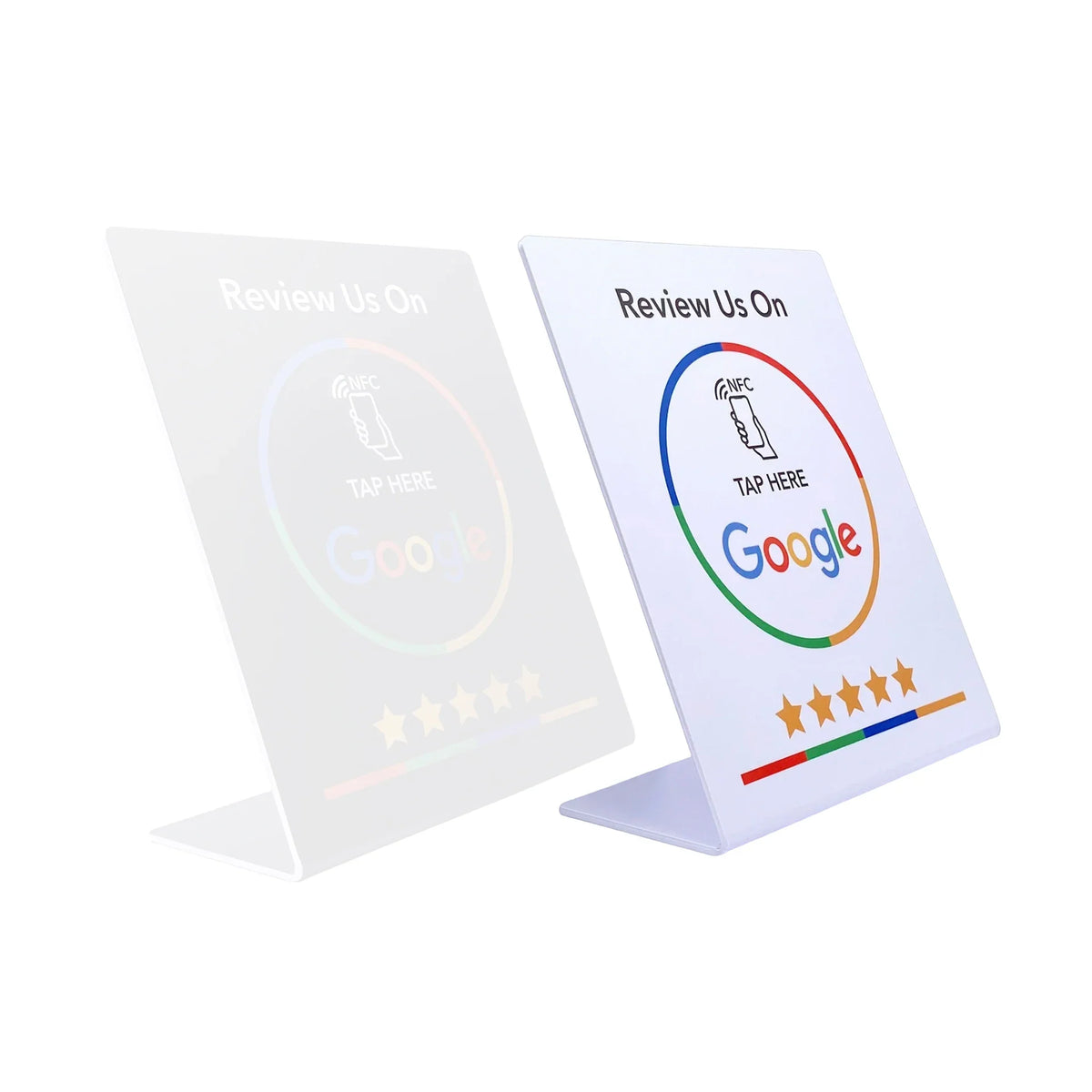 5YOA Google Review Card NFC station 13.56Mhz programmable table NFC Google Reviews display bending card standing brand bracket by FLIPSTYLEZLLC