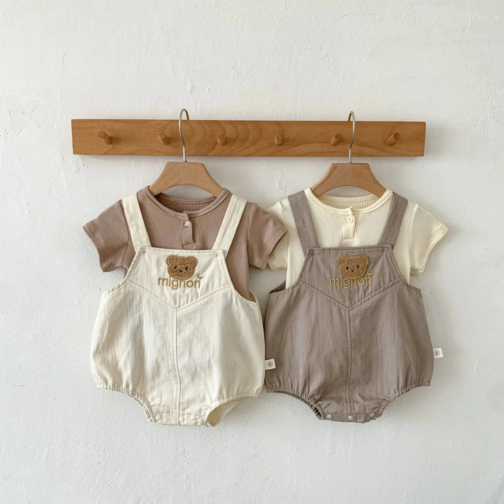 Summer Baby Clothes Set Cute Bear Print Baby Overalls 0-24 Months by FLIPSTYLEZLLC