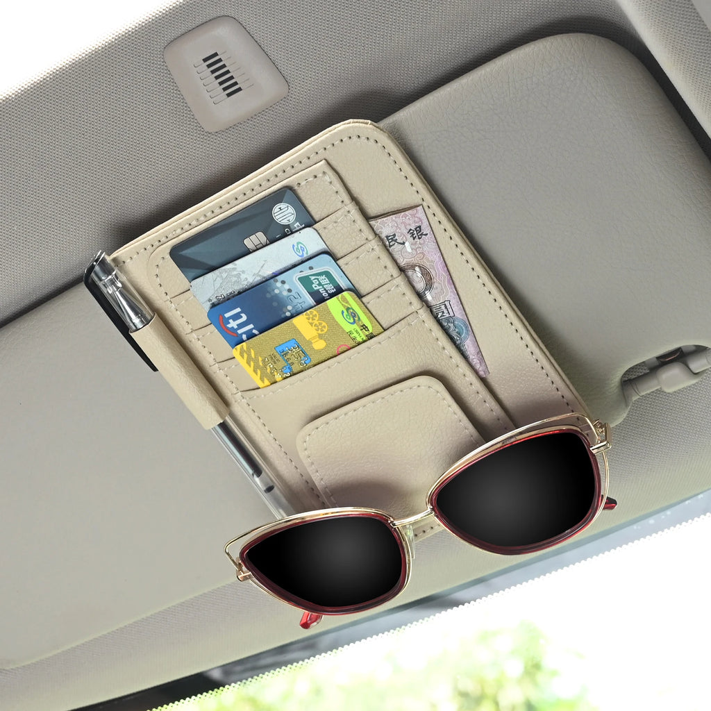 Car Visor Organizer Multi-Pocket Pouch Bag Card Glasses Storage Holder by AliExpress