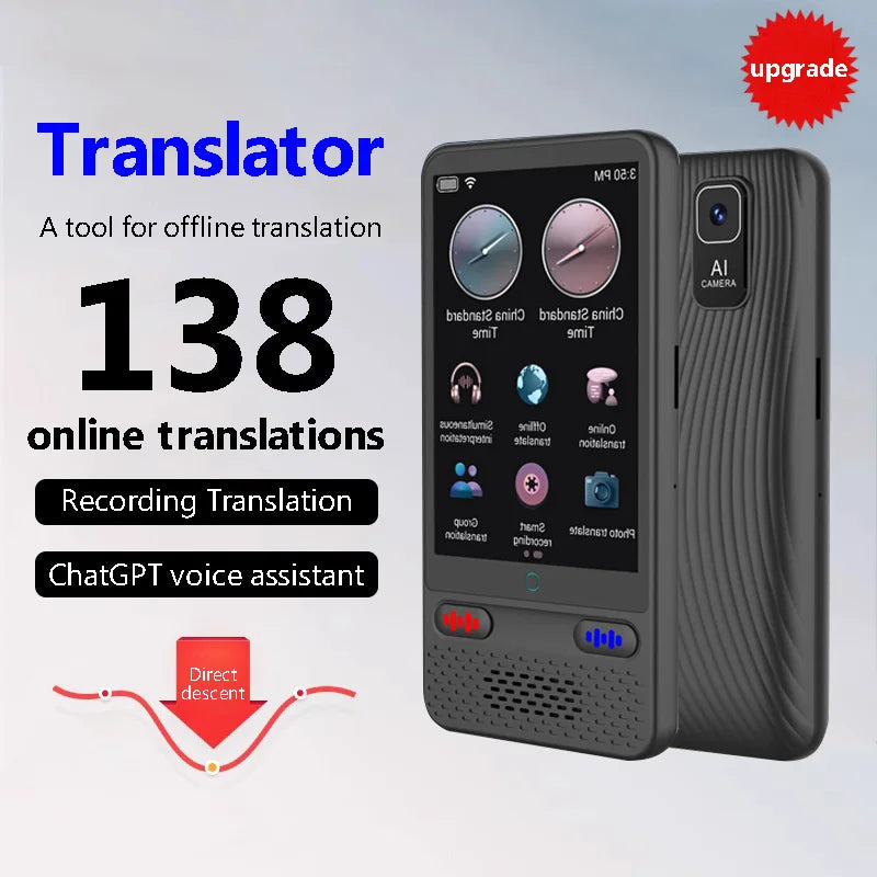 Language Translator Device AI Translation Support ChatGPT 138 Languages Translation Two Way Real Time Voice Translation by FLIPSTYLEZLLC