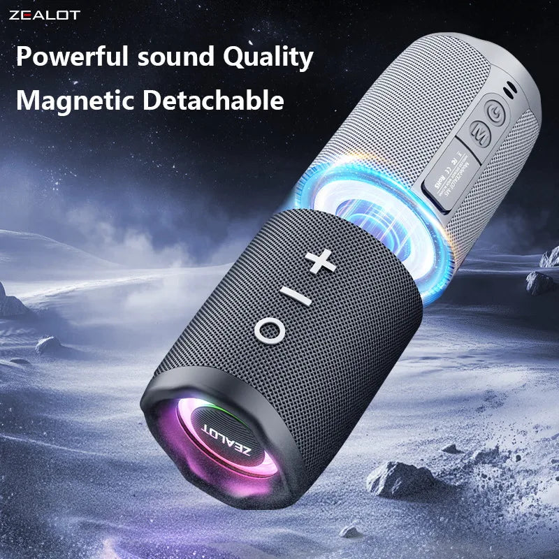 ZEALOT-M5 Magnetic Bluetooth Speaker, 2-in-1 Portable Mini Speaker with Power Bank, Macaron Colors, Dual Channel by FLIPSTYLEZLLC