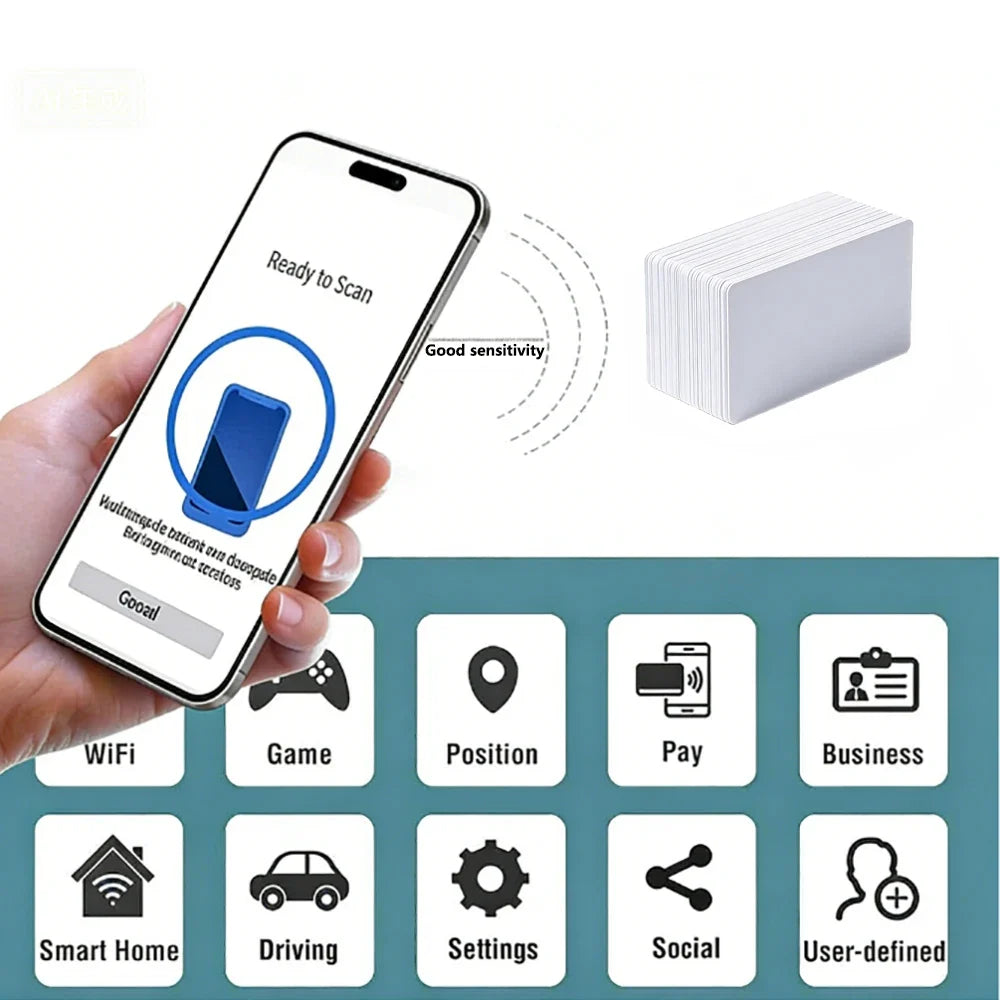 Ntag216 NFC card printable NFC 216 card iOS compatible NFC tag 888 bytes of memory,NFC tag programmable by FLIPSTYLEZLLC