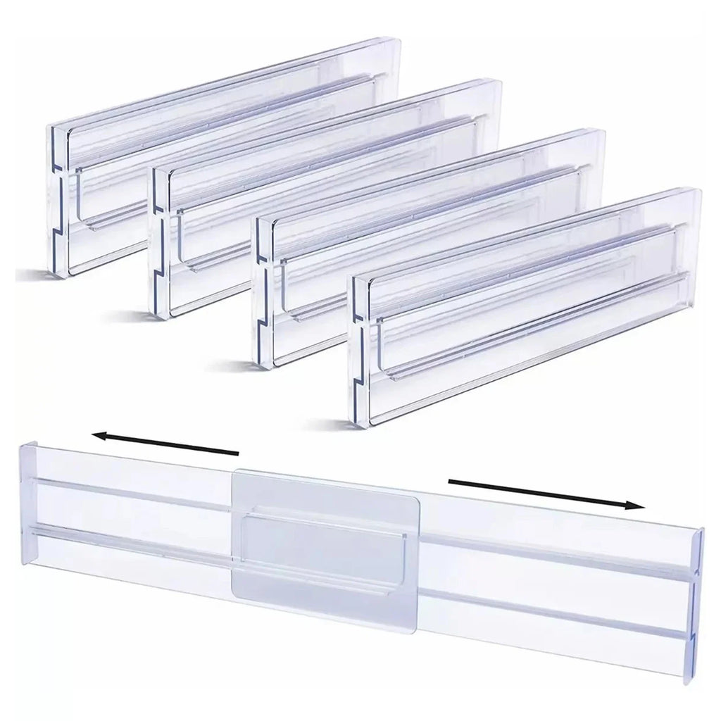 1/2/4/6/8PCS Drawer Wardrobe Dividers Organizers Expandable From Kitchen Drawer Organizer, Clear Plastic Partition Plate Tools by FLIPSTYLEZLLC