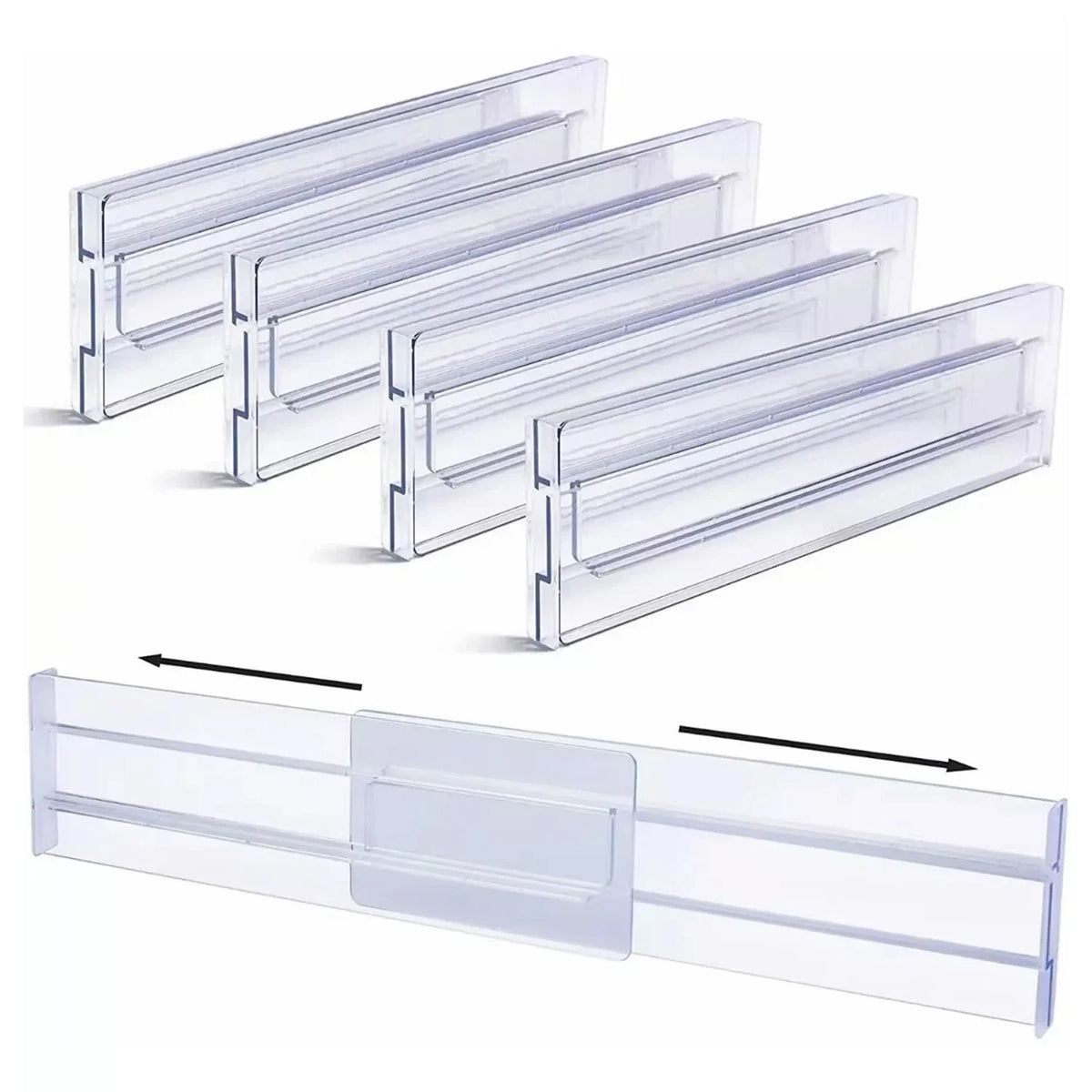 1/2/4/6/8PCS Drawer Wardrobe Dividers Organizers Expandable From Kitchen Drawer Organizer, Clear Plastic Partition Plate Tools by FLIPSTYLEZLLC