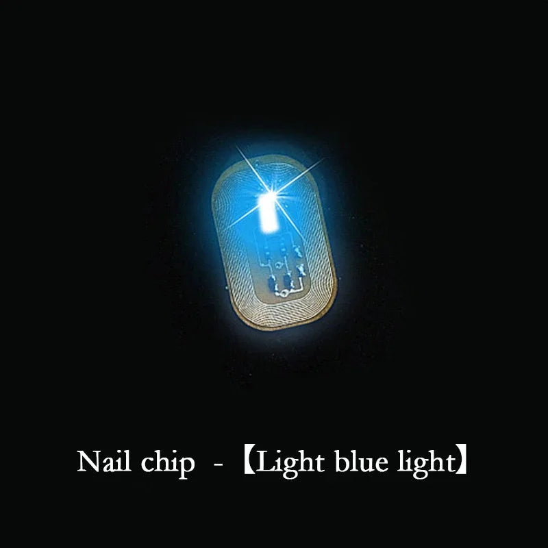 5pcs NFC Flash Nail Sticker LED Bare Chip Intelligent Luminous Nail Lamp Glow in the Dark Nail Stickers Enhancement Manicure by FLIPSTYLEZLLC