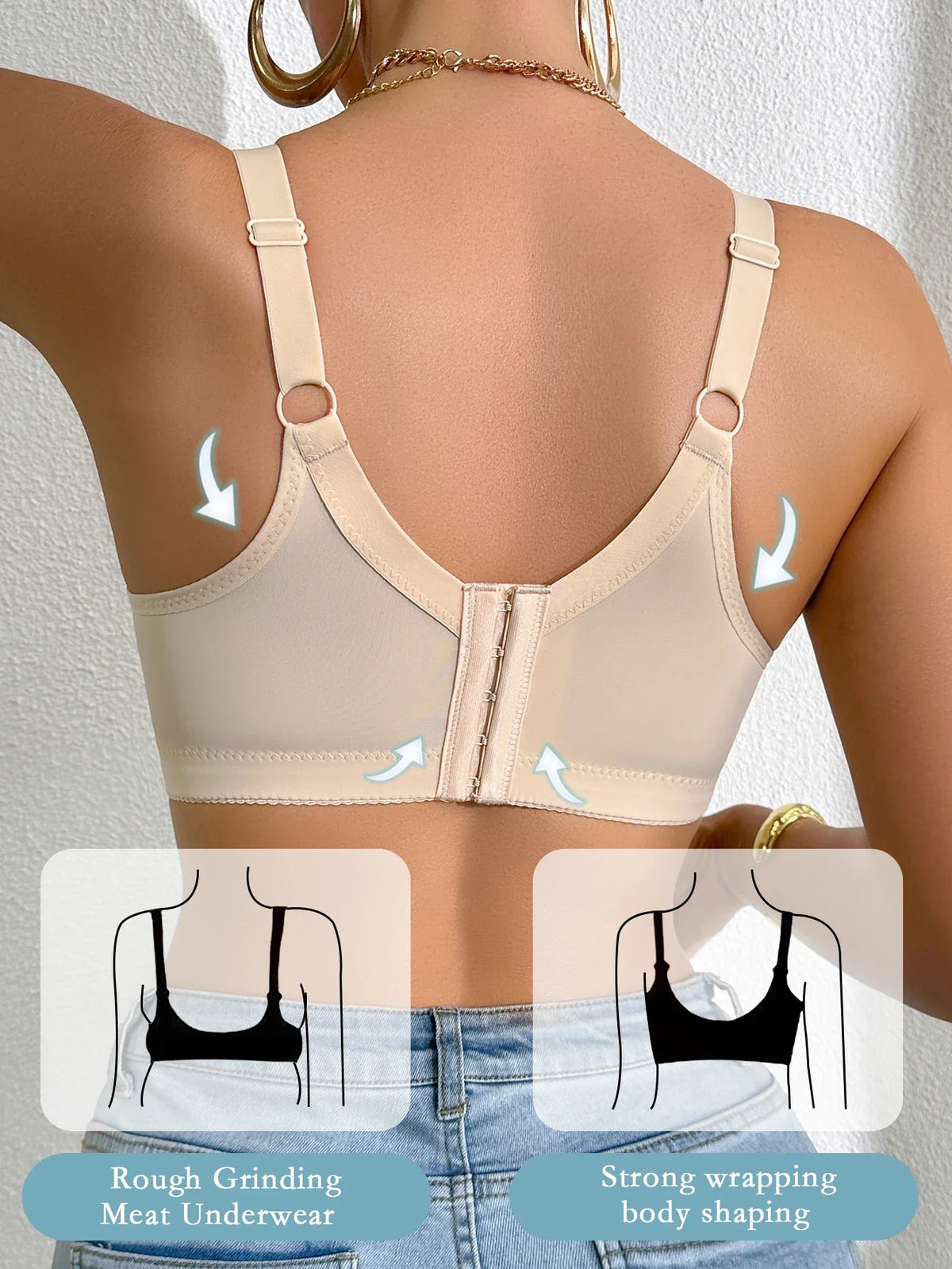 A B C D Cup Women's Plus size Sexy Bras Lace trim Push-Up bra for Women Side support and minimizer Comfortable Women's Lingerie by Ladyez