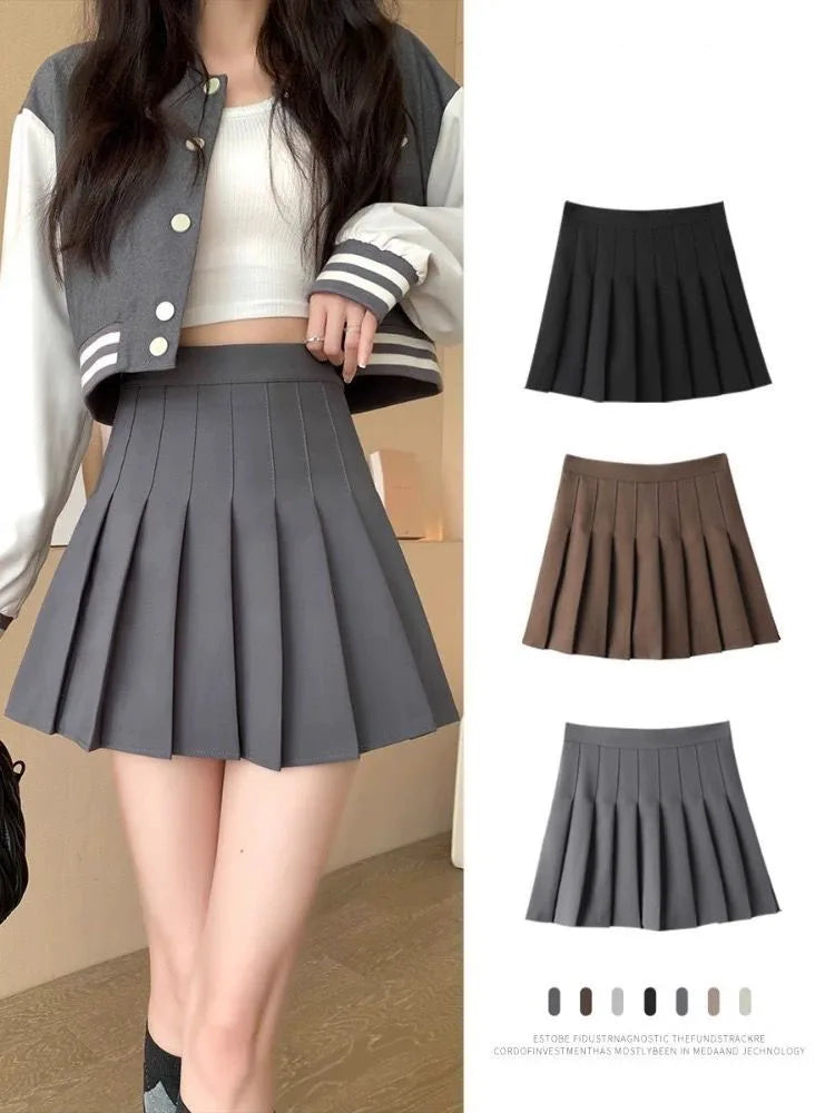 Pleated Mini Skirt with Shorts Women's High Waist A-Line Skater Skort White Black Pink Sporty School Uniform New Fashion HotSale by Urban Fashion Icon