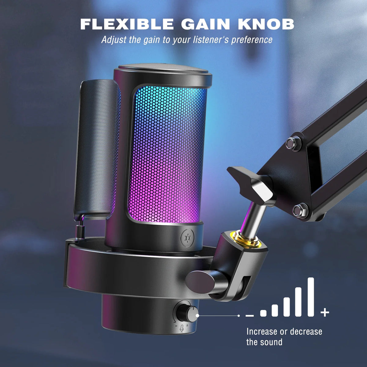 FIFINE USB Microphone for Recording and Streaming on PC and Mac,Headphone Output and Touch-Mute Button,Mic with 3 RGB Modes -A8 by FLIPSTYLEZLLC