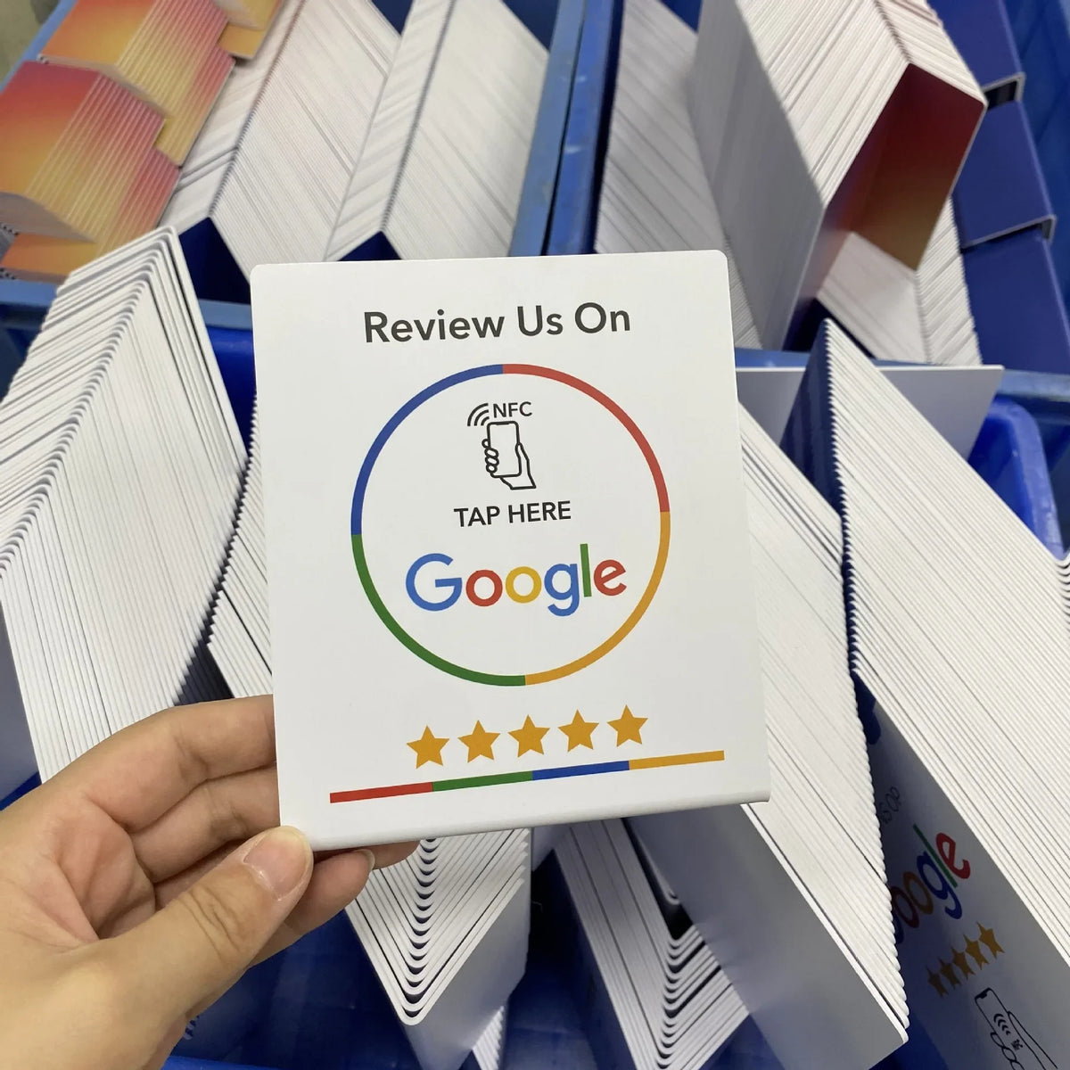 5YOA Google Review Card NFC station 13.56Mhz programmable table NFC Google Reviews display bending card standing brand bracket by FLIPSTYLEZLLC