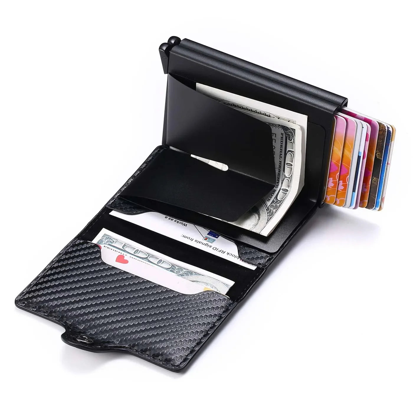 Rfid Men Card Wallets Carbon Fiber Slim Mini Wallet 14 Card Holders by AliExpress
