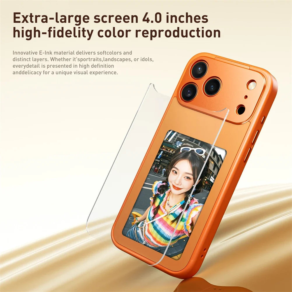 NFC Function AI Phone Cases For iPhone 17 Pro Max ink Screen DIY Luxury E ink Screen Display Customized Phone Case by FLIPSTYLEZLLC