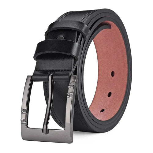 Genuine Leather For Men's High Quality Buckle Jeans Cowskin Casual by AliExpress