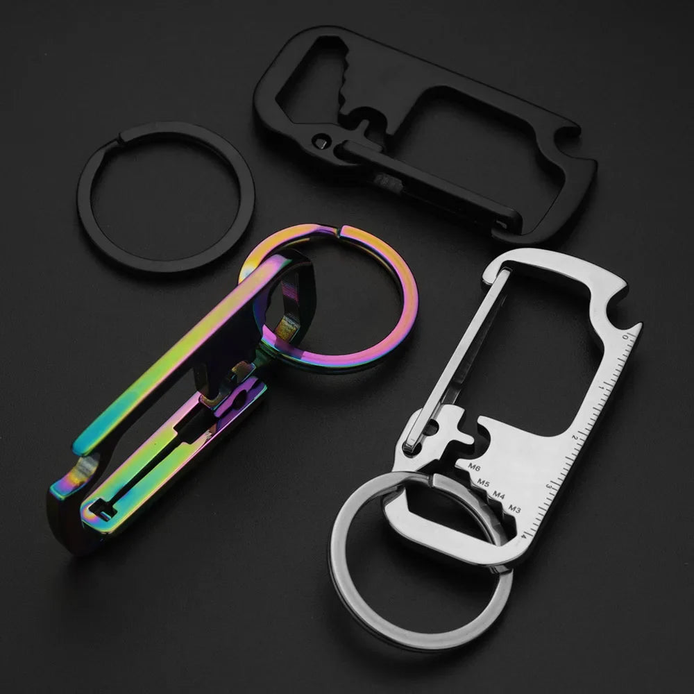 Stainless Steel Personalized Keychains Multifunctional Custom Lettering Keyrings Wrench Tool Bottle Opener Key Chain Ring K421 by FLIPSTYLEZLLC