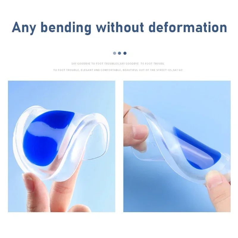 Silicone Gel Insoles Pain Cushion Bone Spurs Pain Relief Heel Cushion Thickened Soft Half Heel Insole Pad Height Increase by FLIPSTYLEZLLC