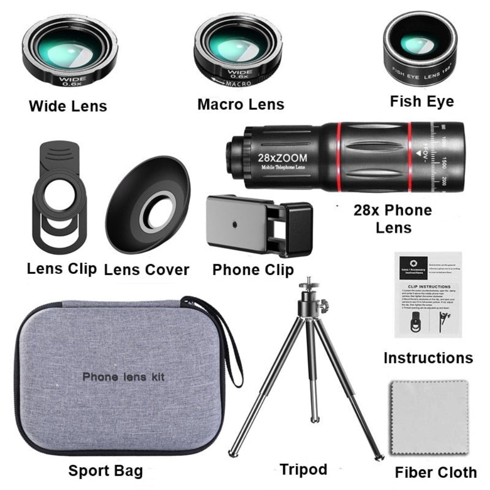 Dragon Bluetooth Ultra HD 28X Zoom Telescope Lens Tripod Kit by Yellow Pandora