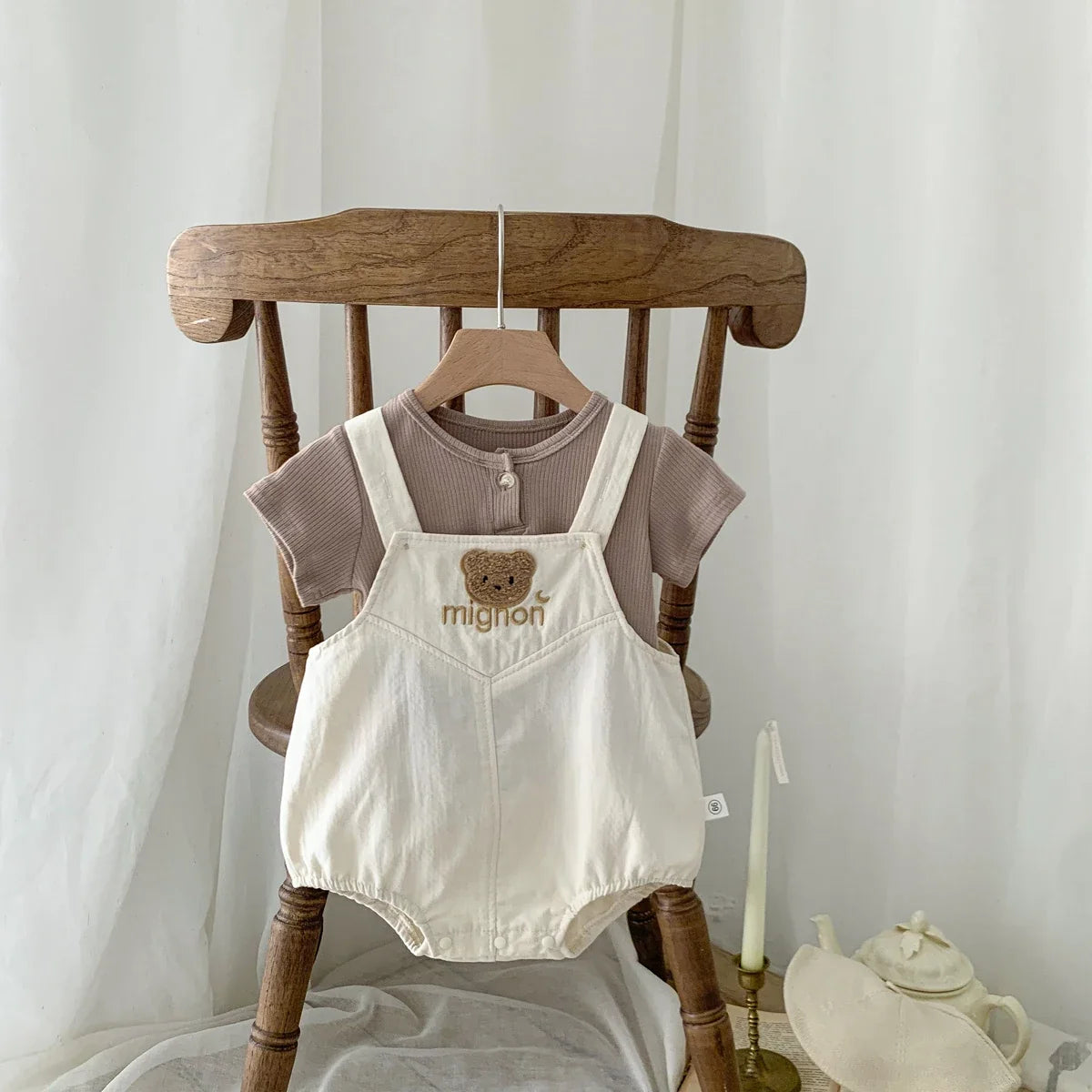 Summer Baby Clothes Set Cute Bear Print Baby Overalls 0-24 Months by FLIPSTYLEZLLC