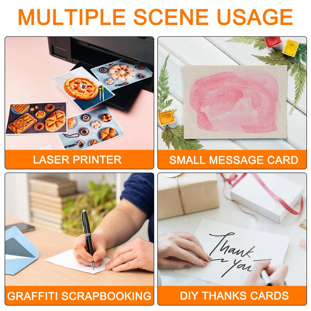 50/100Pcs Business Card Stock Blank Business Cards for Laser Printer Small Message Card Graffiti Scrapbooking DIY Thanks by FLIPSTYLEZLLC