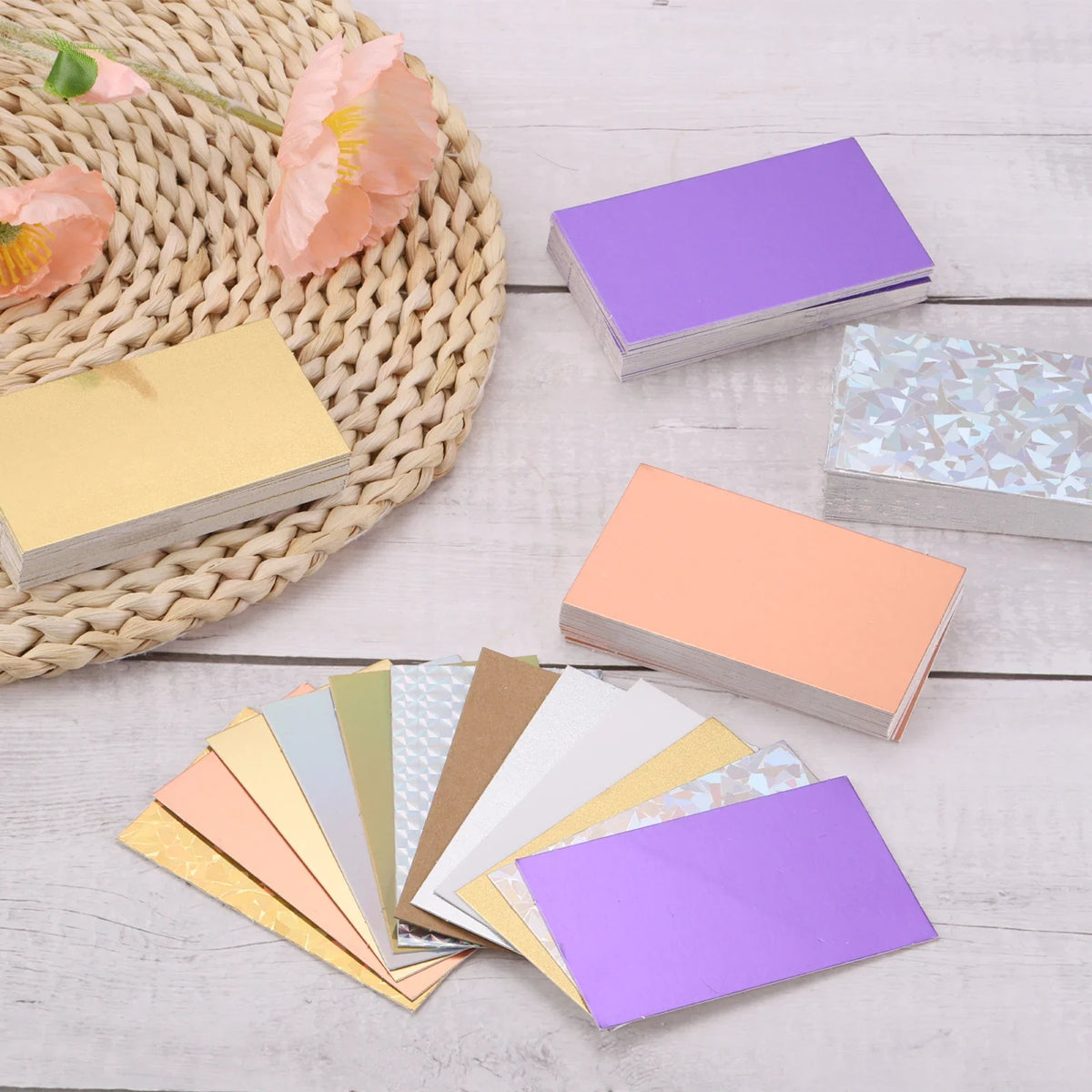 50/100Pcs Business Card Stock Blank Business Cards for Laser Printer Small Message Card Graffiti Scrapbooking DIY Thanks by FLIPSTYLEZLLC