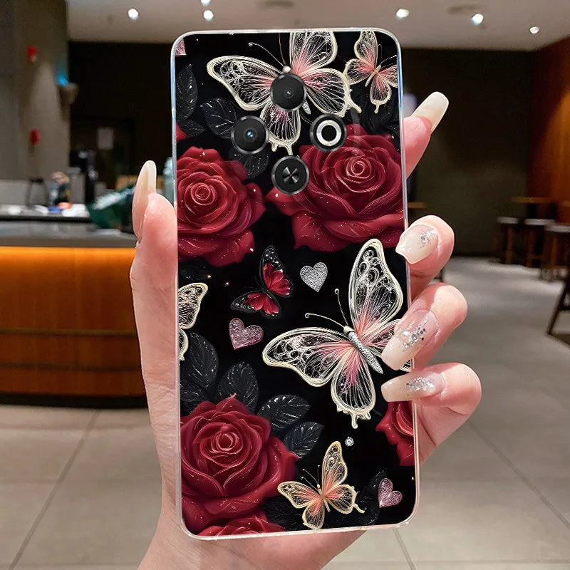 For Tecno Spark 30C Case kl5 kl5n Aesthetic Butterfly Flower Clear Soft Silicone Back Cover Techno Spark 30C Phone Case k15 k15n by FLIPSTYLEZLLC