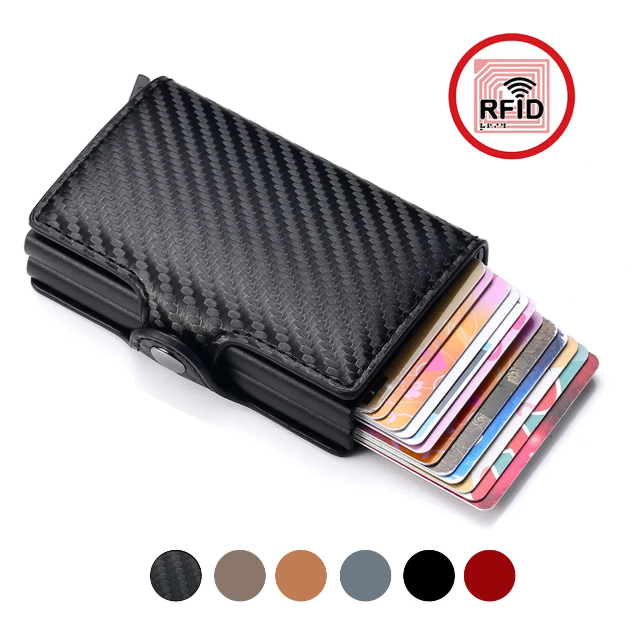Rfid Men Card Wallets Carbon Fiber Slim Mini Wallet 14 Card Holders by AliExpress