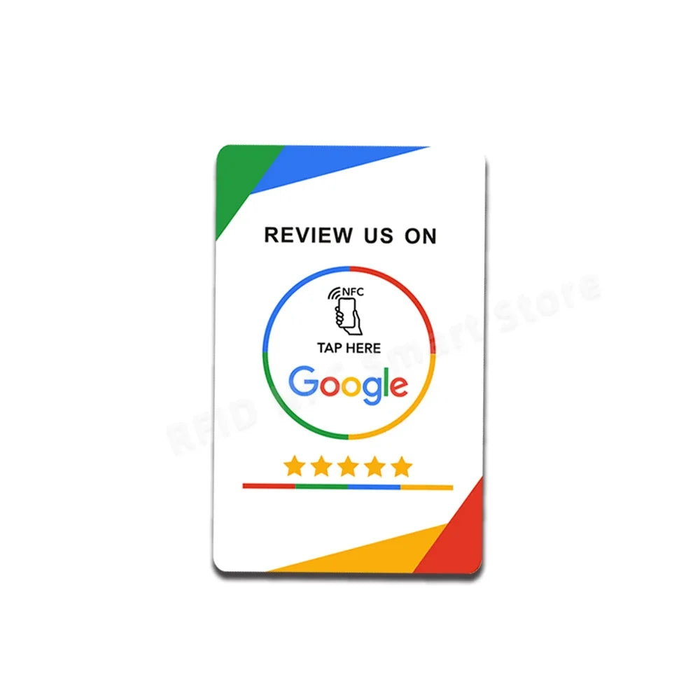NFC Station table Tag 13.56Mhz programmable Compatible Google Review Card NFC Reviews display bending Card Acrylic Table Sticker by FLIPSTYLEZLLC