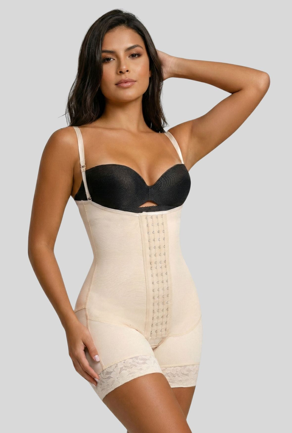 Mid Thigh Hook & Eye Bodysuit by Vedette Store