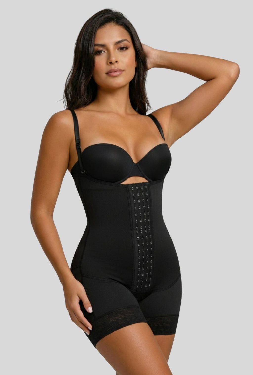 Mid Thigh Hook & Eye Bodysuit by Vedette Store
