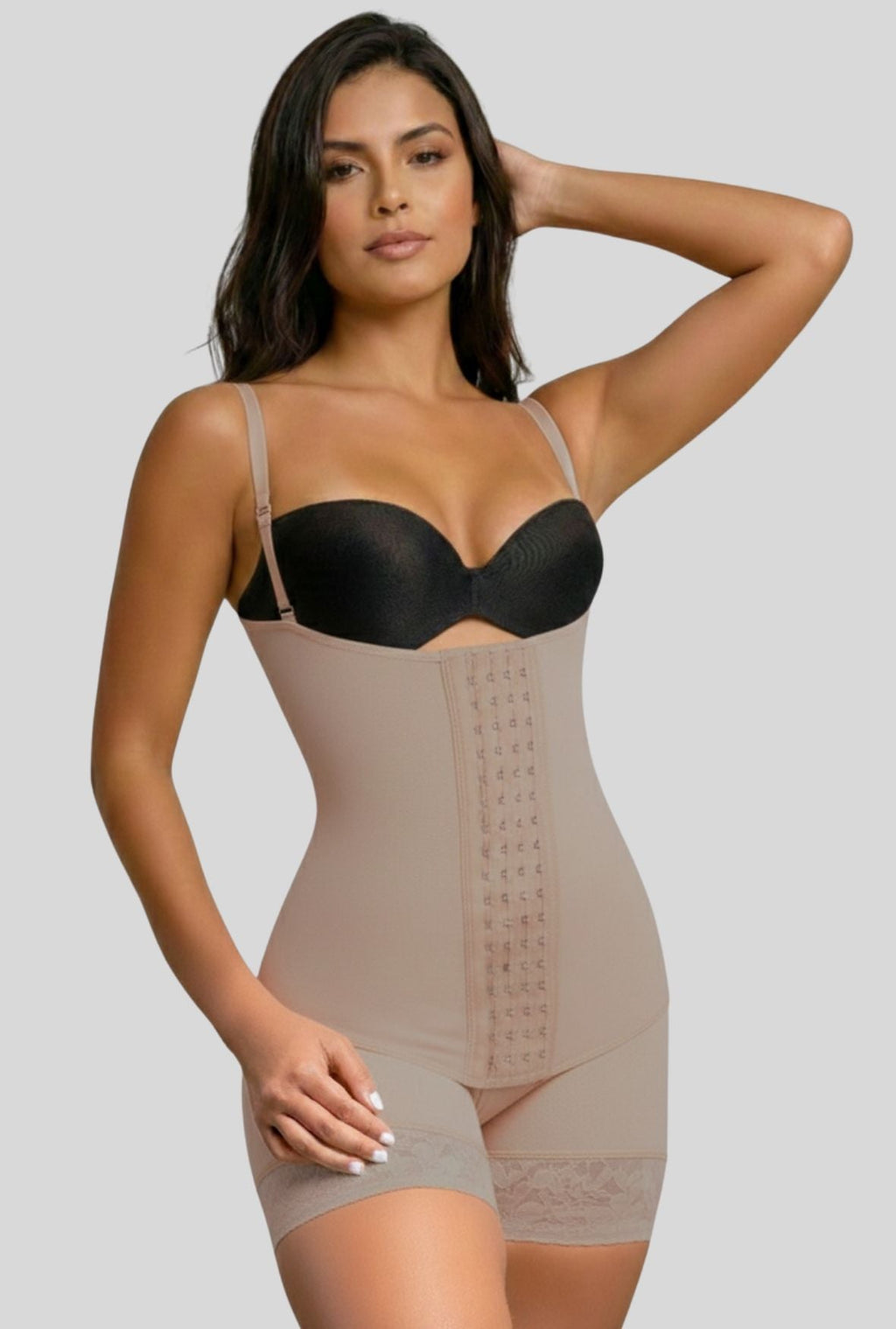 Mid Thigh Hook & Eye Bodysuit by Vedette Store