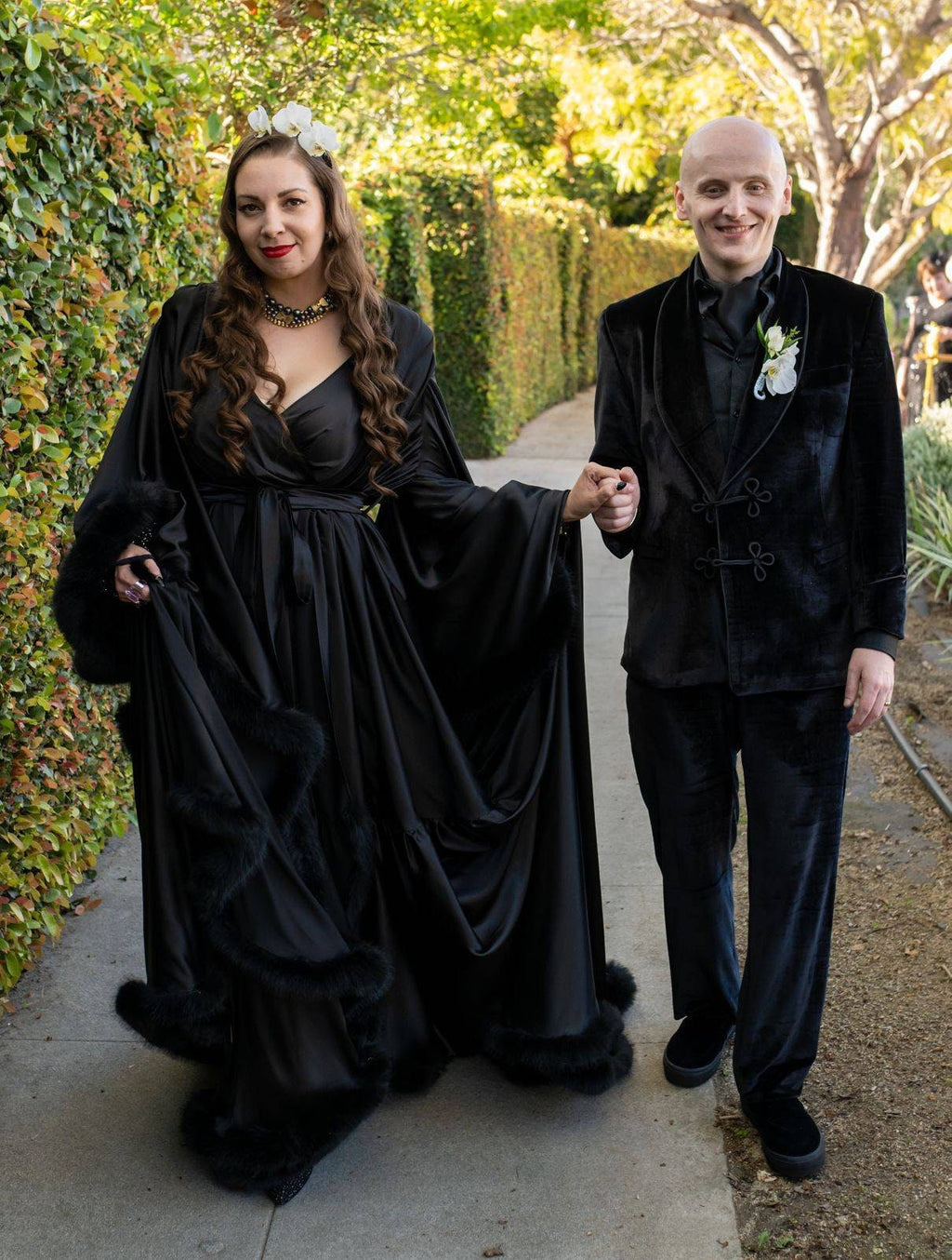 Luxury Satin Feather Bridal Robe | Victorian Style Wedding & Photoshoot Robe by SelenaHuanStudio