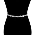Rhinestone Sash Ribbon Bridal Wedding Belt Headband Tie by Madeline Love