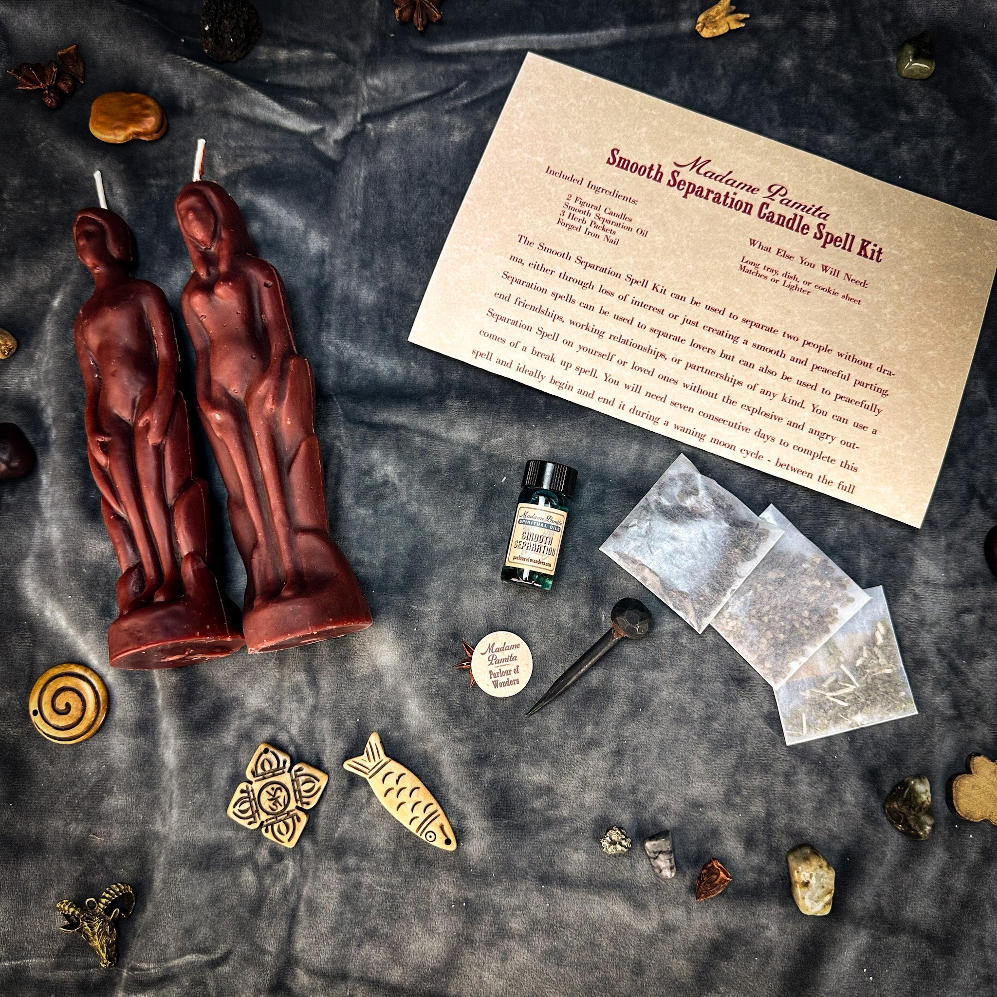 Smooth Separation Candle Spell Kit - Human/Female | Peaceful Parting by Parlour of Wonders