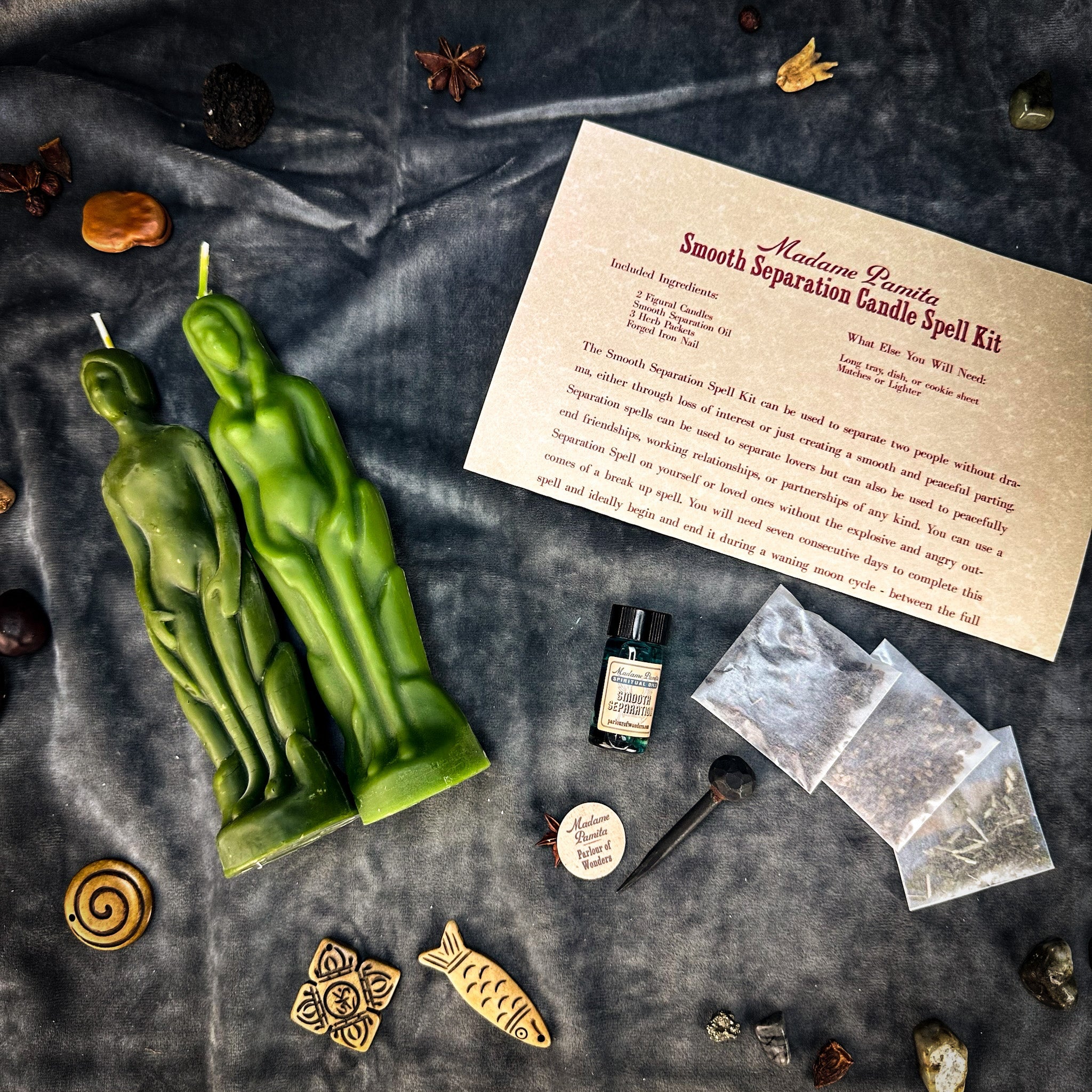 Smooth Separation Candle Spell Kit - Human/Female | Peaceful Parting by Parlour of Wonders