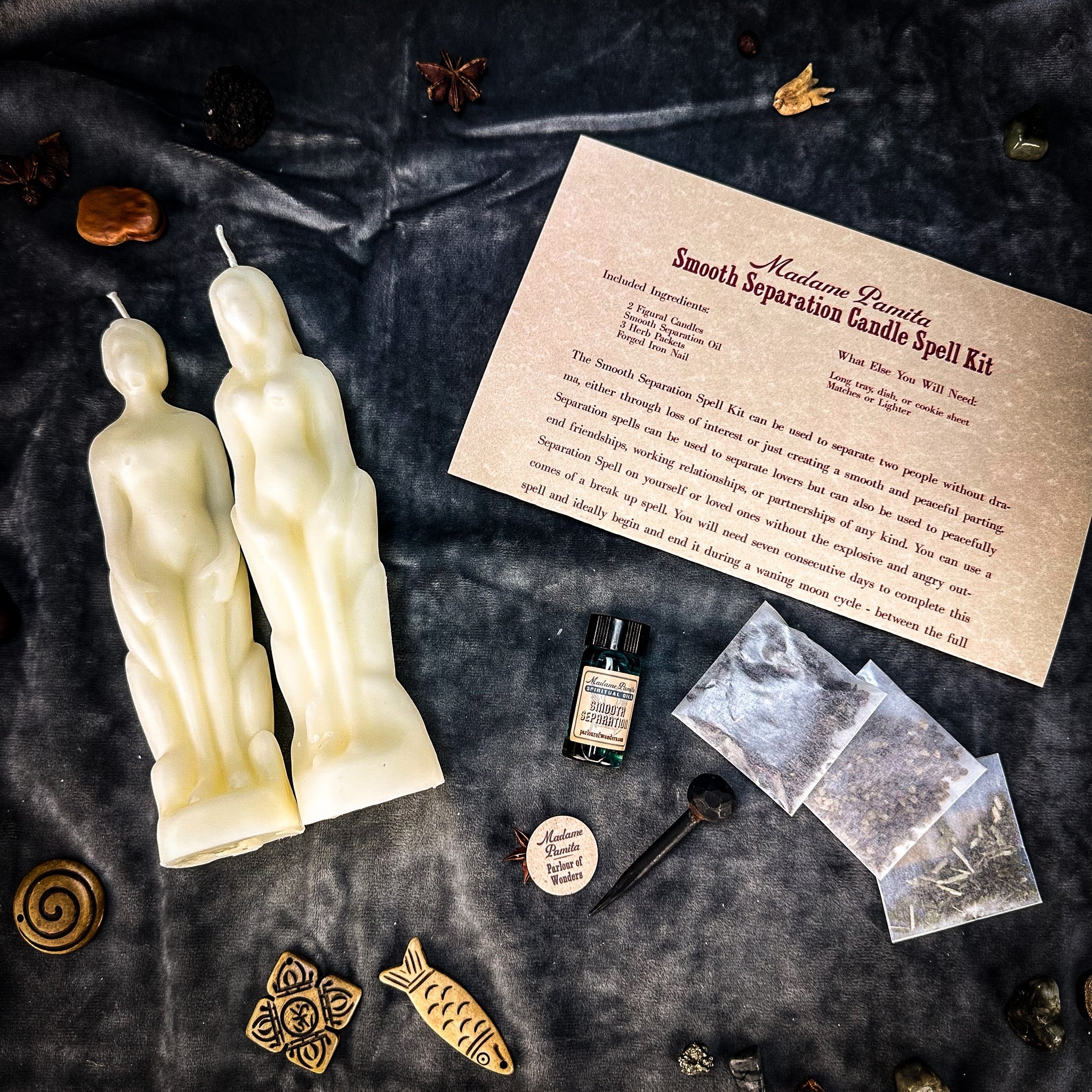 Smooth Separation Candle Spell Kit - Human/Female | Peaceful Parting by Parlour of Wonders